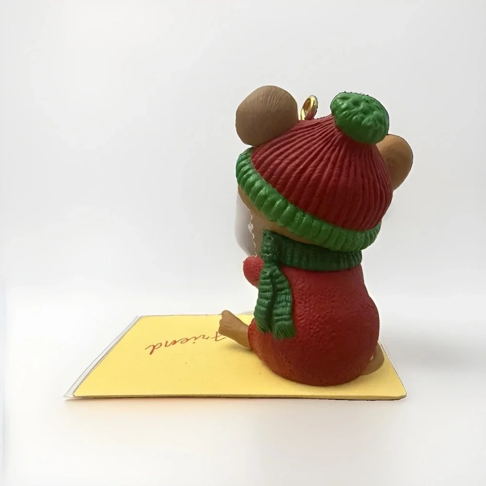 Vintage Hallmark HANDLED WITH CARE 1999 Keepsake Ornament Mouse Stamp Envelope